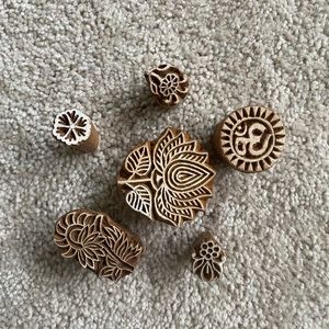 Wooden henna stamps